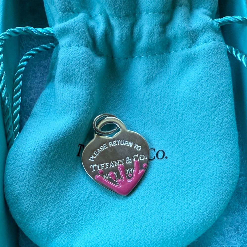 Tiffany & Co. Silver and Pink Heart Bracelet